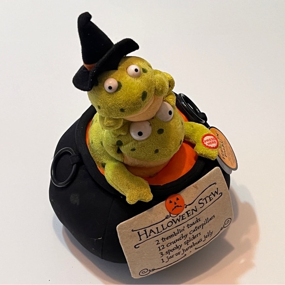 Hallmark Halloween Stew plush frogs in Witch's Couldron motion, musical & light - Picture 2 of 2